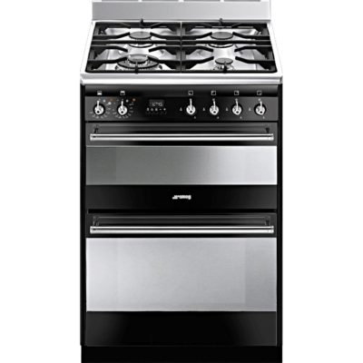 Smeg Concert SUK62MBL8 Dual Fuel Double Oven Cooker in Gloss Black Smeg Concert SUK62MBL8 Dual Fuel Double Oven Cooker in Gloss Black